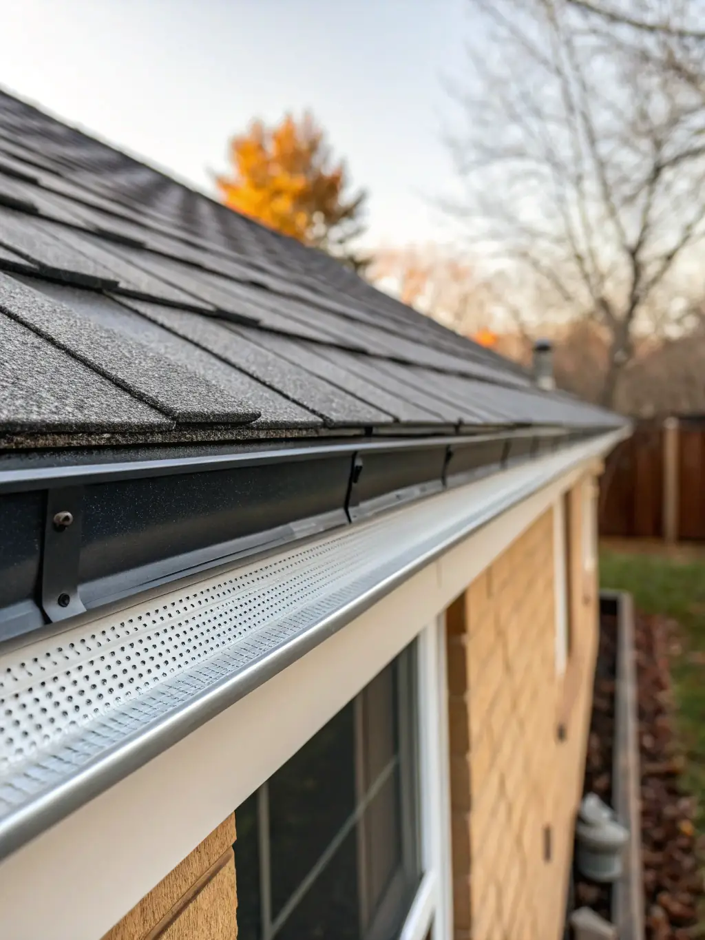 A variety of gutter guard options installed on different gutter systems, showcasing the range of choices available from Iowa Gutter Experts.
