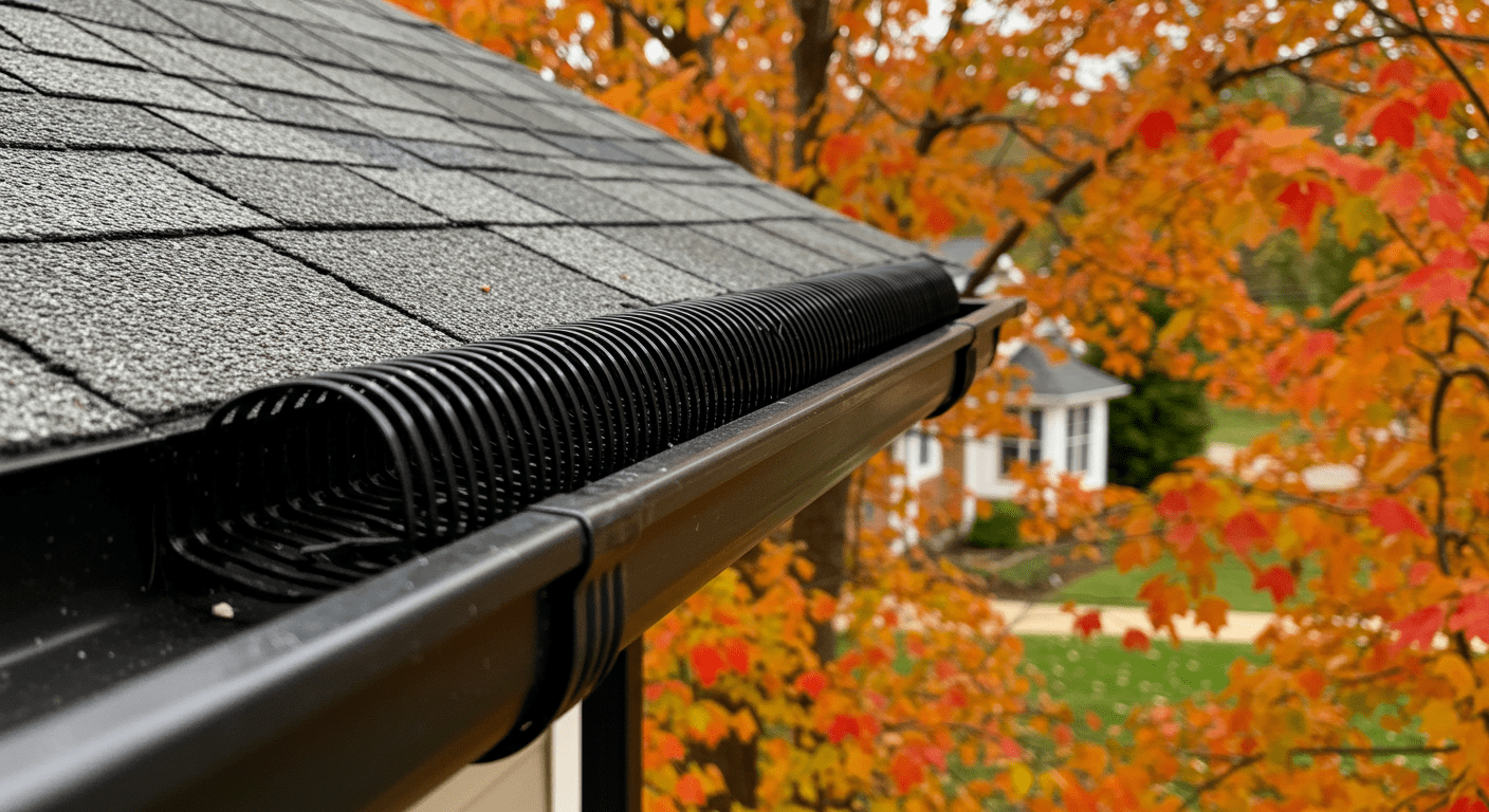 Newly Installed Gutters with Leaf Guard